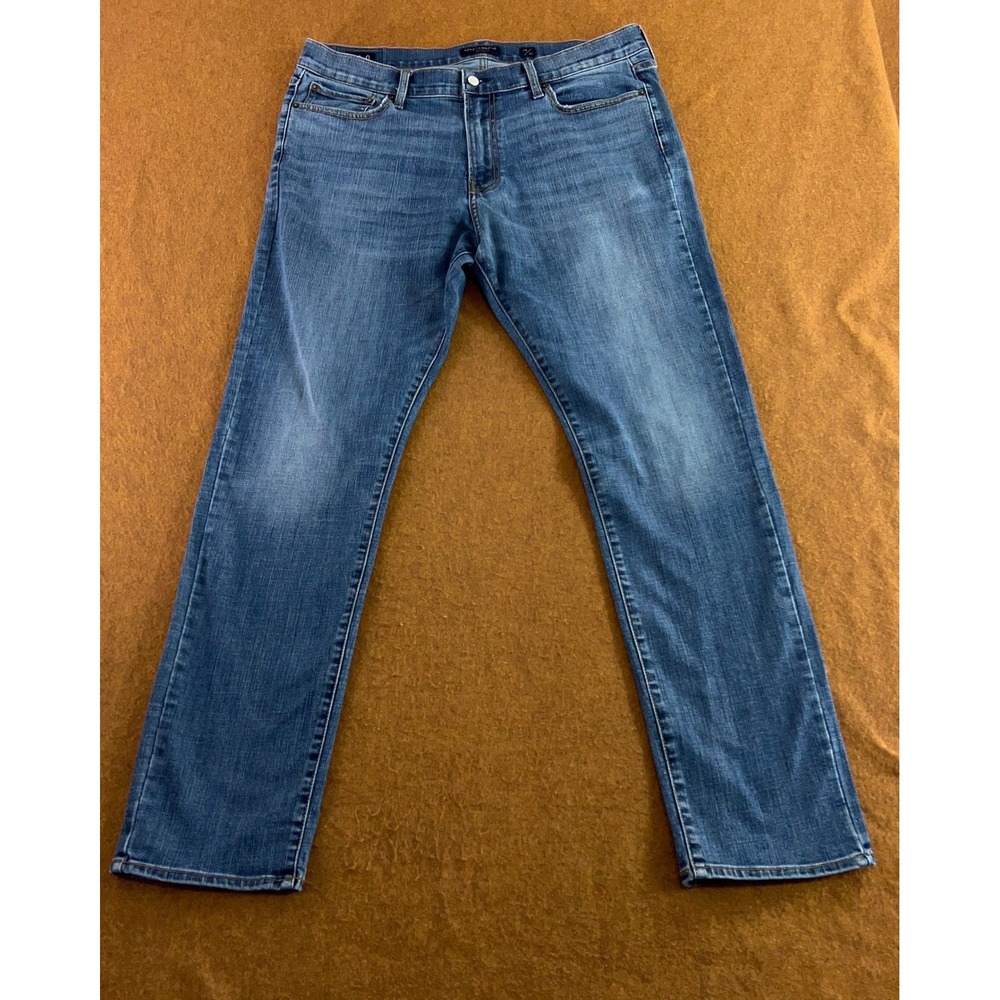 Lucky Brand Mens 38x34 Blue Medium Wash Straight Leg Denim Jeans